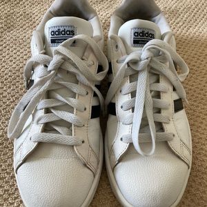 Adidas Cloudfoam white leather shoes